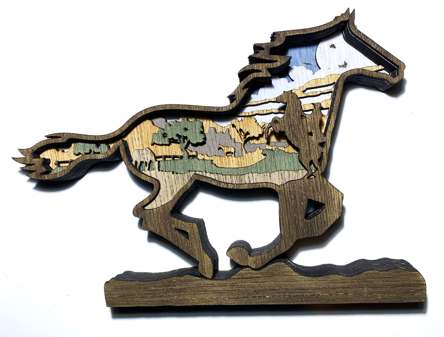 3D Layered Wood Art, Horse