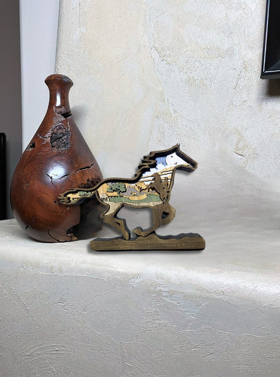 3D Layered Wood Art, Horse