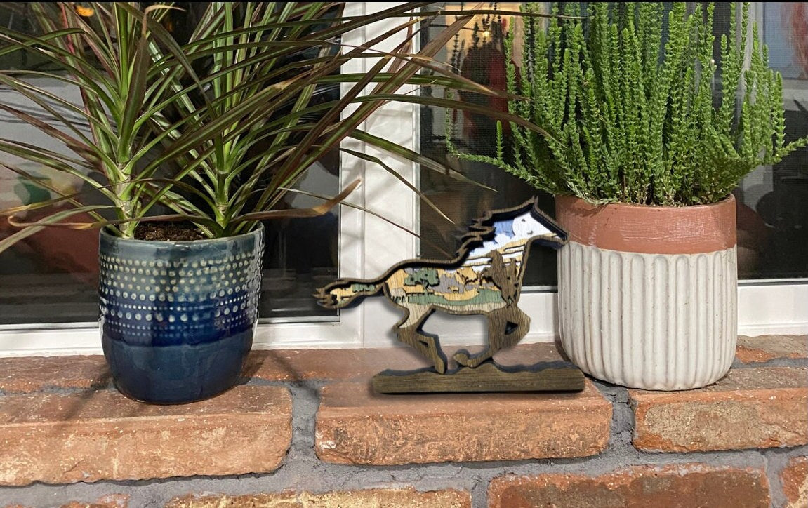 3D Layered Wood Art, Horse