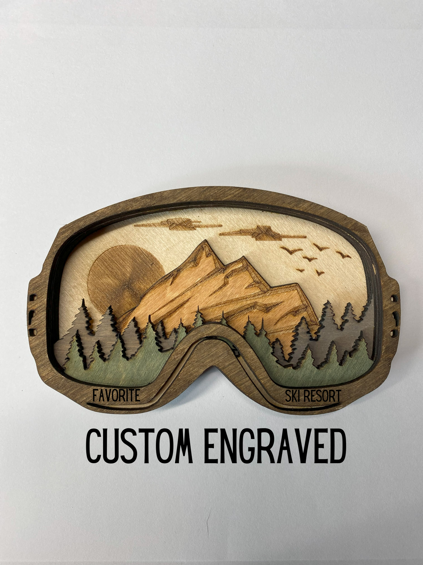 3D Layered Wood Art, Ski/Snowboard Goggles