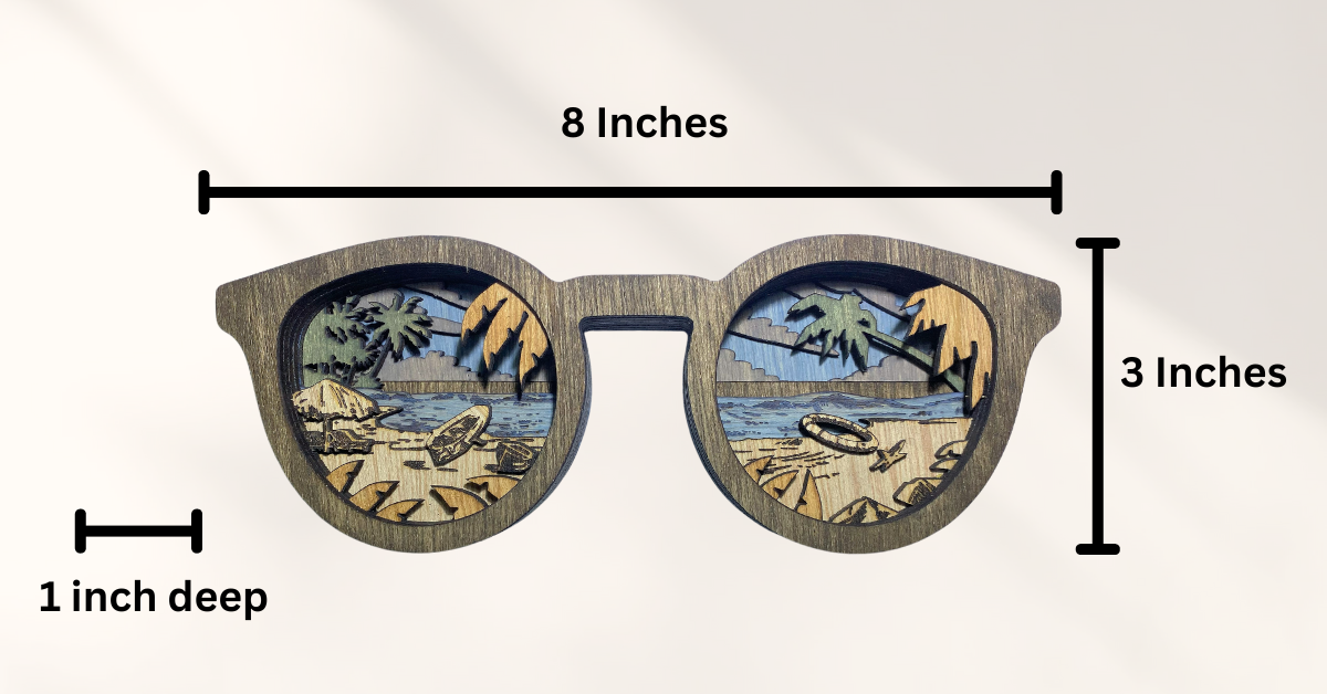 3D Layered Wood Art, Sunglasses