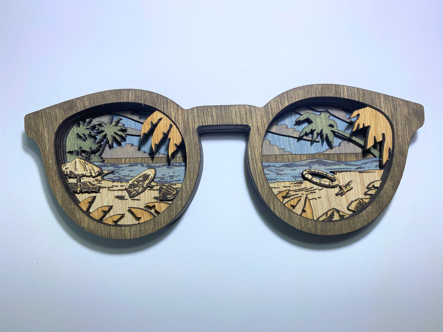 3D Layered Wood Art, Sunglasses