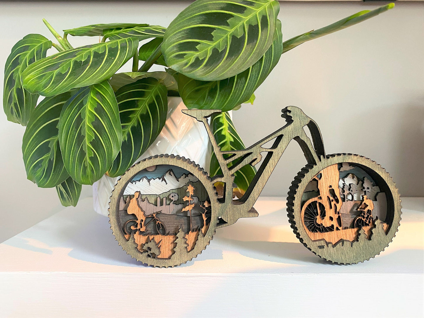 3D Layered Wood Art, Bike, Mountain Bike, Bicycle