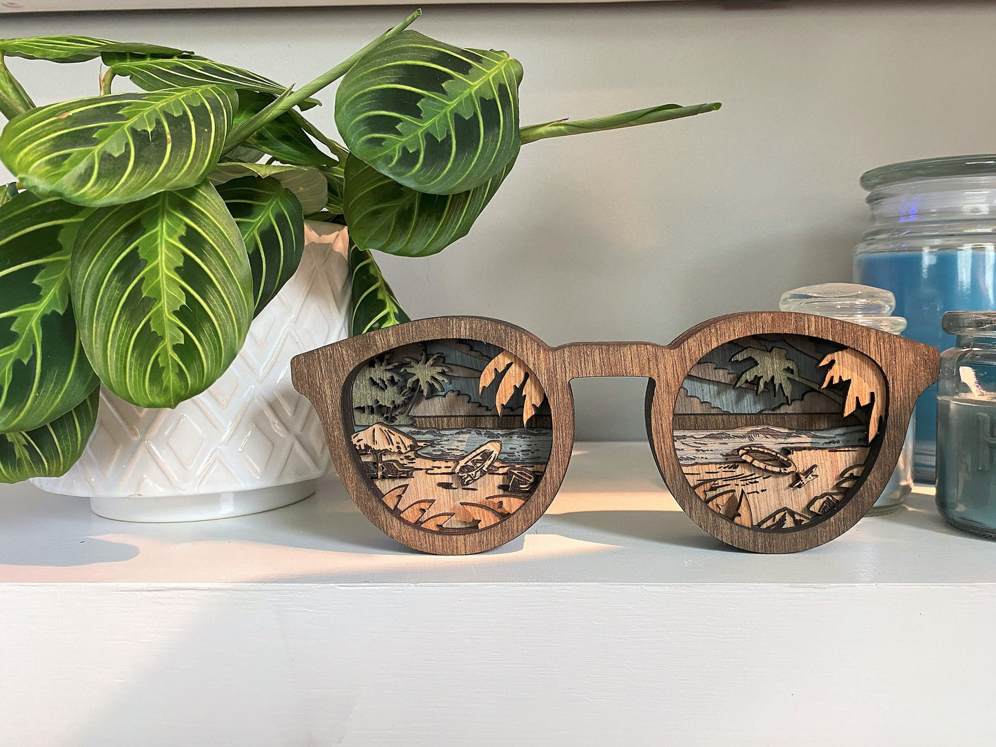 3D Layered Wood Art, Sunglasses