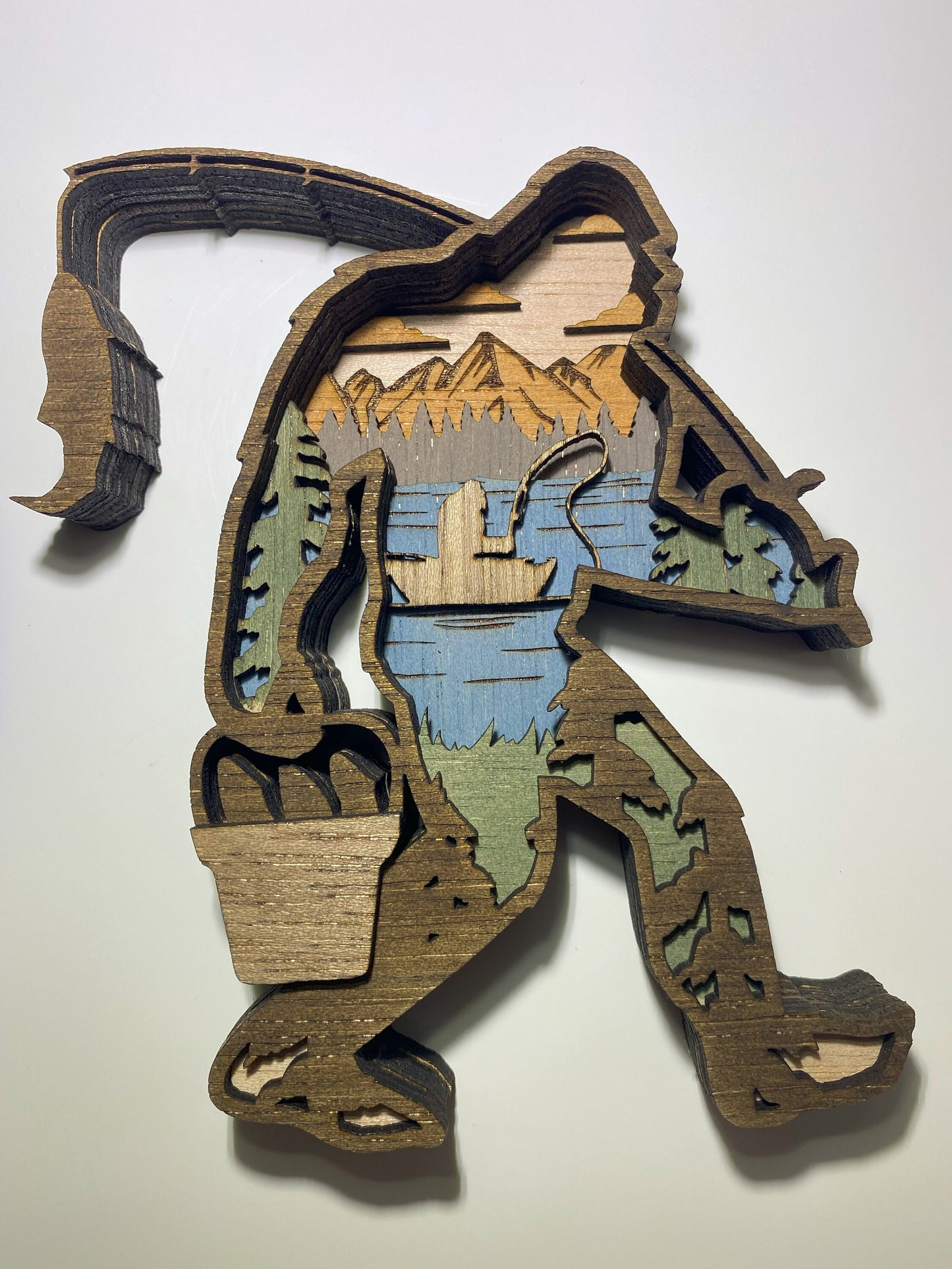 3D Layered Wood Art, Sasquatch/Bigfoot