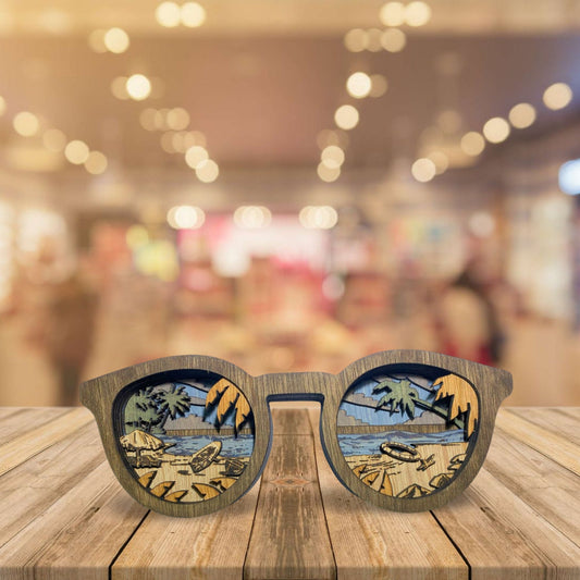 3D Layered Wood Art, Sunglasses