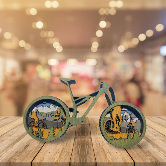 3D Layered Wood Art, Bike, Mountain Bike, Bicycle